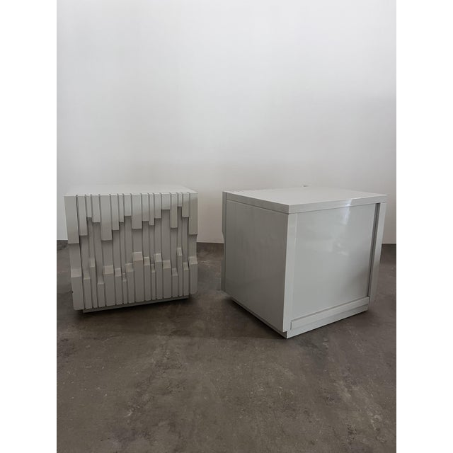 Norman Bedside Tables in Lacquered Wood, 1970s, Set of 2 For Sale - Image 3 of 9