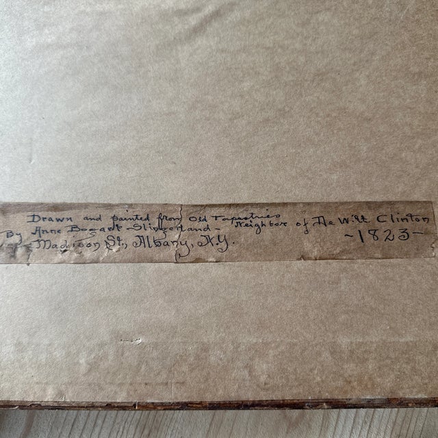 Royal Blue Original Painting on Paper in Original Frame 1824 For Sale - Image 8 of 12