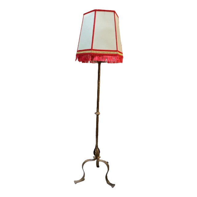 Wrought Iron Floor Lamp, 1960s For Sale