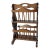 Vintage MCM 2 Tier Floor Magazine Wood Rustic Spindle Rack For Sale