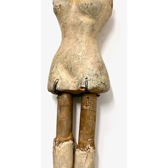 Victorian Antique Wooden Articulated Doll For Sale - Image 3 of 7