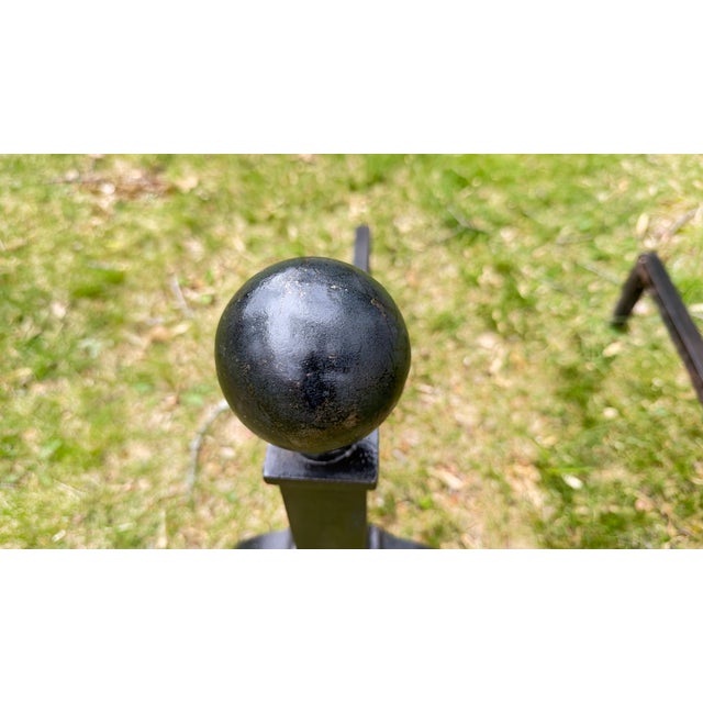Bradley & Hubbard Mfg. Co. (1852–1940) cannonball andirons are high-quality, late 19th to early 20th-century American...