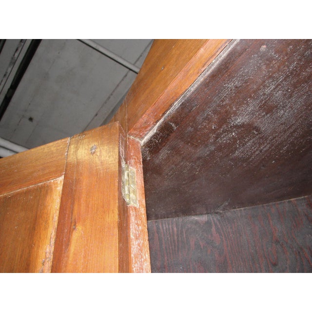 Wood 20th Century Early American Solid Cherry Corner Storage Cabinet For Sale - Image 7 of 8
