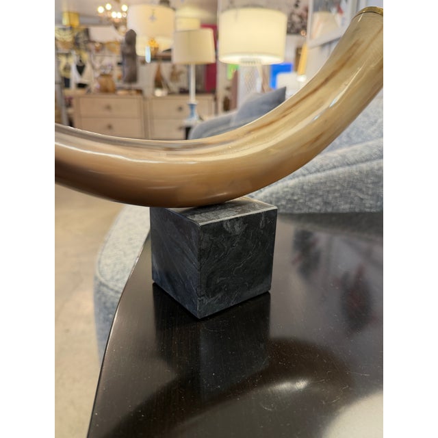 Natural Horn Accessory Mounted on Stone Base For Sale - Image 4 of 6