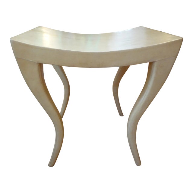 French Modern Parchment Bench by R & Y Augousti For Sale