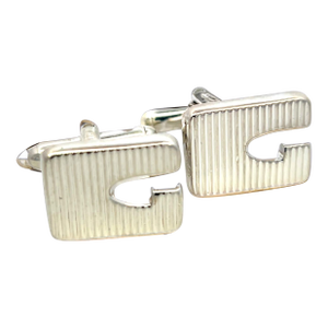 1990s Gucci Estate Mens Cufflinks Sterling Silver, A Pair