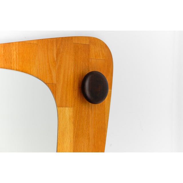 Wood Vintage Wooden Asymetric Wall Mirror, Sweden, 1960s For Sale - Image 7 of 11