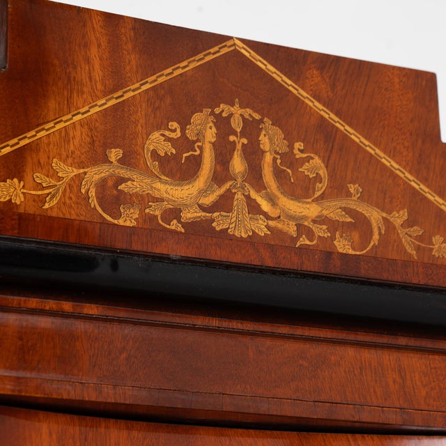 Early 19th Century Early 19th Century Danish Mahogany Empire Inlaid Secretary Bureau For Sale - Image 5 of 16