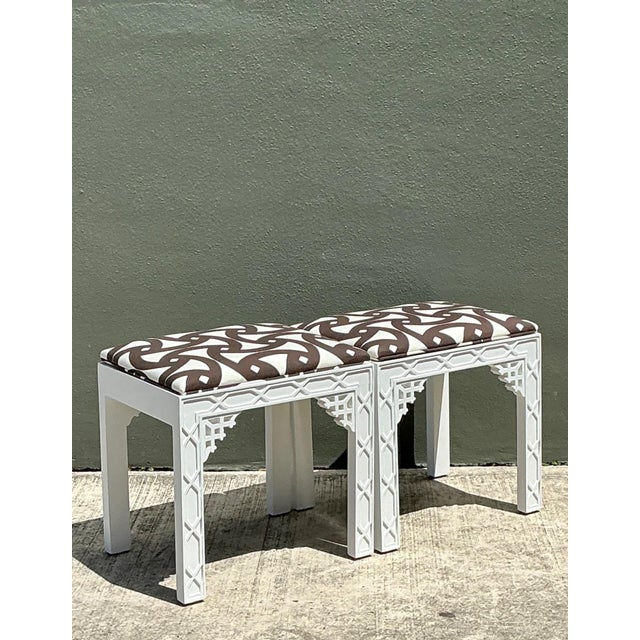 This striking pair of vintage stools effortlessly blends architectural precision with a bold, contemporary aesthetic....