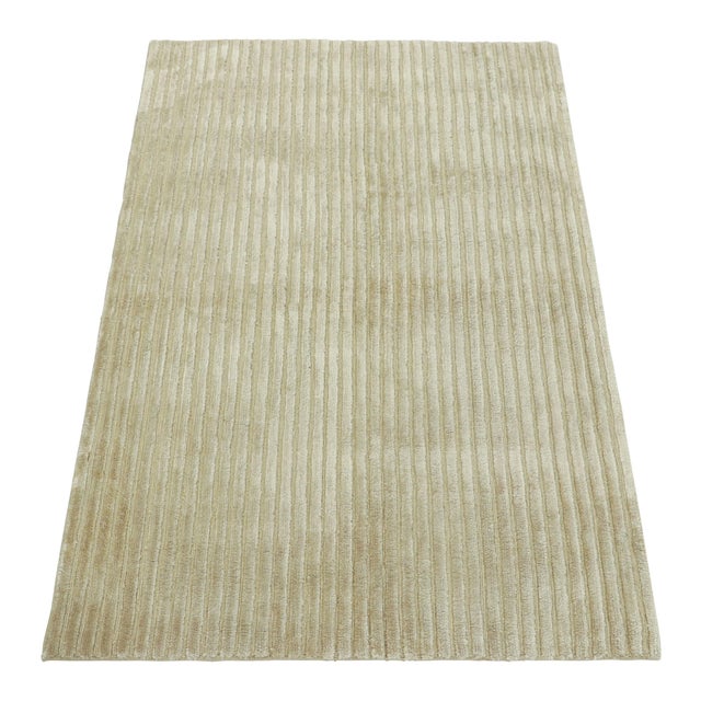 2010s Rug & Kilim’s Modern Rug in Beige With Textural Stripes For Sale - Image 5 of 7