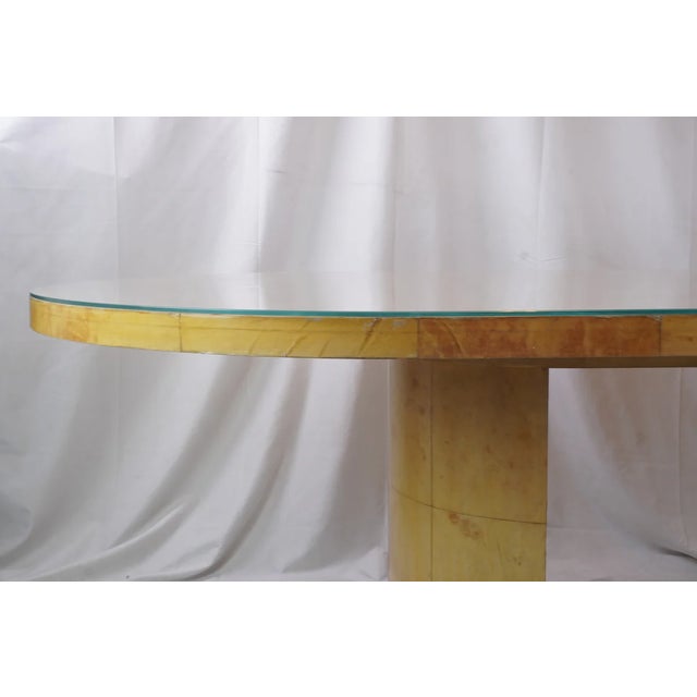 Attributed to Karl Springer MCM Lacquered Goatskin Dining, Conference Table C1970s For Sale - Image 15 of 16
