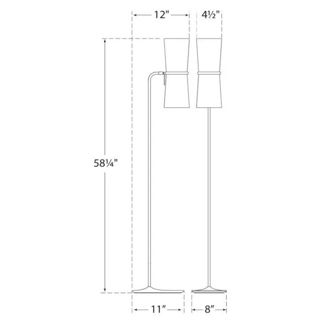 Modern AERIN for Visual Comfort Signature Clarkson Floor Lamp in Black & Hand-Rubbed Antique Brass with Linen Shades For Sale - Image 3 of 3