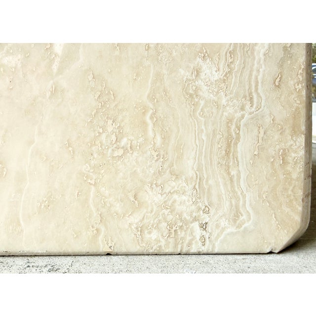 Vintage Pair of Italian Travertine Side Tables From 80's For Sale - Image 9 of 11