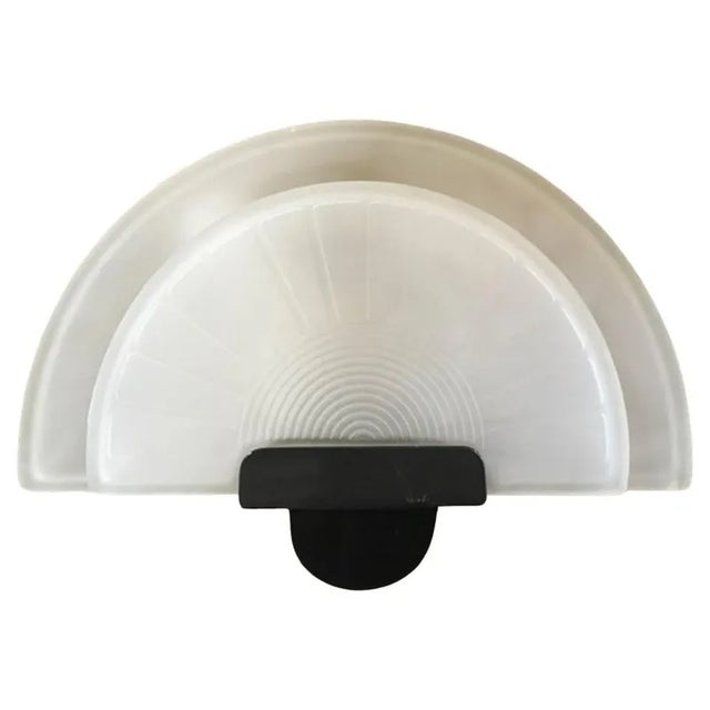 Postmodern Black Metal and Satin Glass Wall Light, Italy, 1980s For Sale - Image 13 of 13