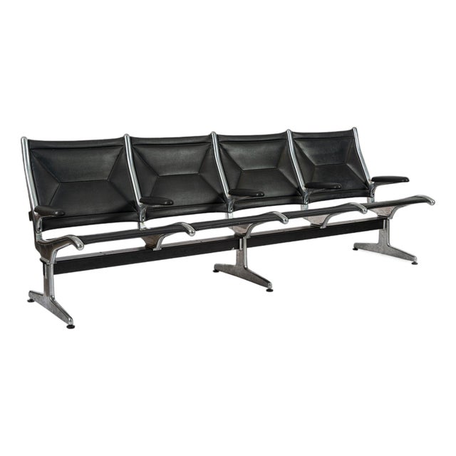 Mid Century Eames for Herman Miller Black Tandem Sling Seating 1990s For Sale