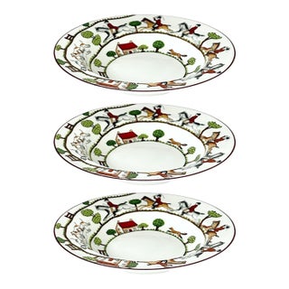 Crown Staffordshire Hunting Scene Bowls, Set/3 For Sale