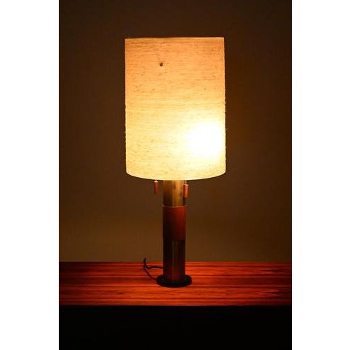 Table Lamp with Teak and Brass For Sale - Image 3 of 12