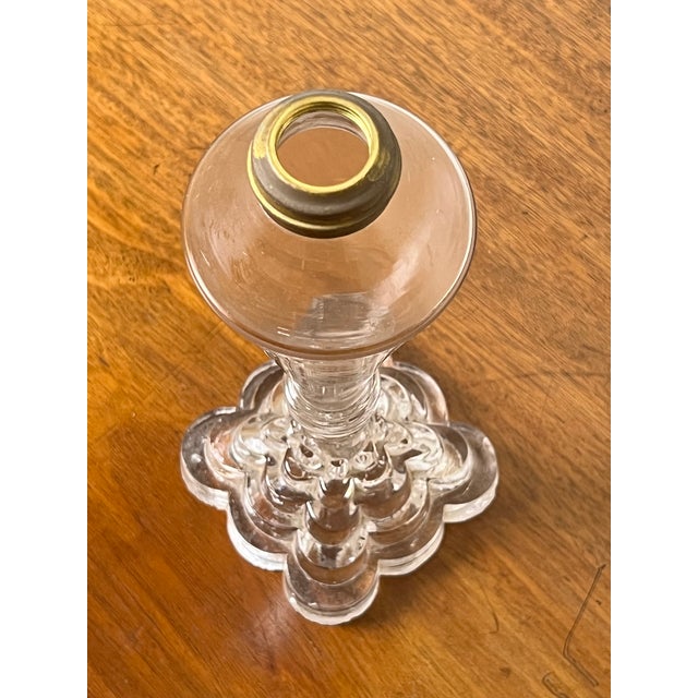 Traditional Attributed Boston & Sandwich Pressed Glass Boudoir Fluid Lamp, Circa 1850 For Sale - Image 3 of 7