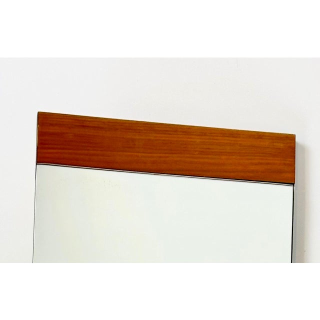 Mid-Century Modern German Wall Mirror in Teak, 1970s For Sale - Image 4 of 8