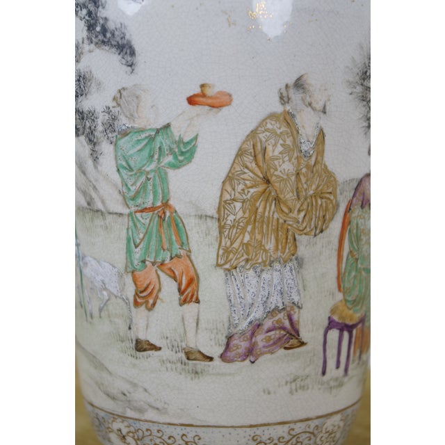 Ceramic Antique 19th Century Chinese Qianjiang Porcelain Mantel Vase Urn 12" For Sale - Image 7 of 16