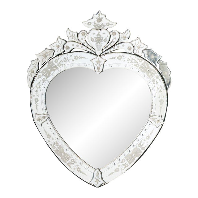 Venetian Heart Form Marginal Framed Mirror For Sale