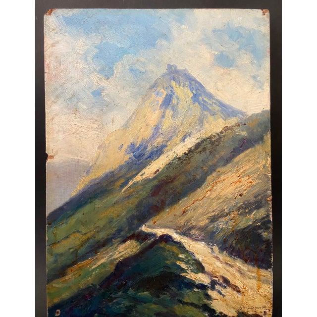 Jean-François Louis Merlet, Château De Montségur, 1939, Oil on Wood Panel For Sale - Image 7 of 7