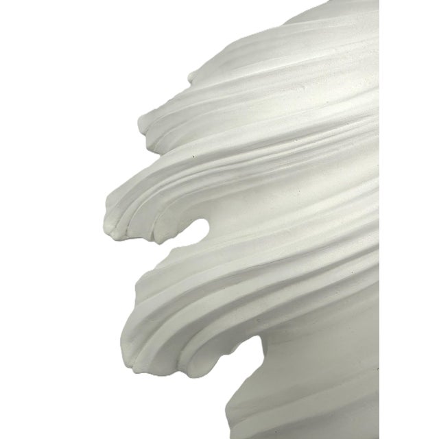 Currey & Co Hadley White Gesso Floral Semi Flush Mount Ceiling Light (Pre-Owned) For Sale - Image 11 of 14