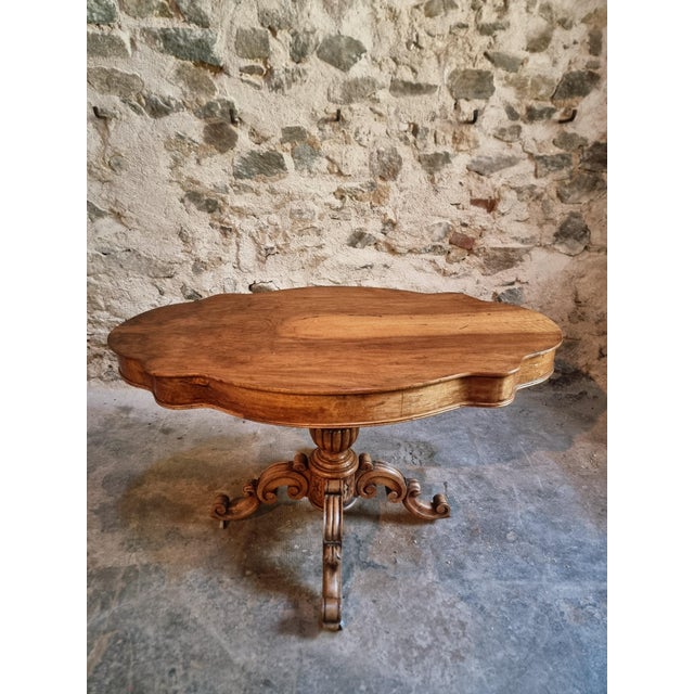 Brown Antique French Walnut Violin Table / Centre Table with Drawer, C. 18801900, 1890s For Sale - Image 8 of 18
