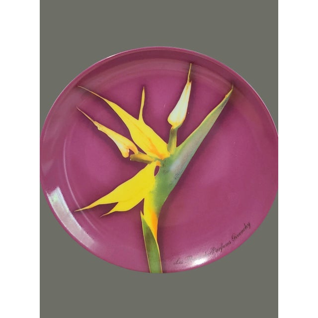 Contemporary Vintage Set of 4 Givenchy Paris Colorful Luncheon Dessert Salad Flower Plates For Sale - Image 3 of 7