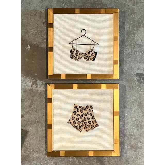 Vintage Original Needlepoint Swimsuit - Set of 2 For Sale - Image 11 of 12