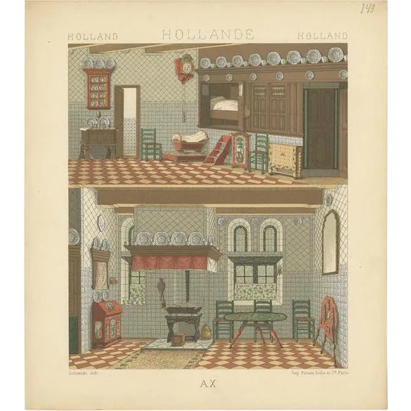Racinet, Holland Interior, 1880, Paper For Sale