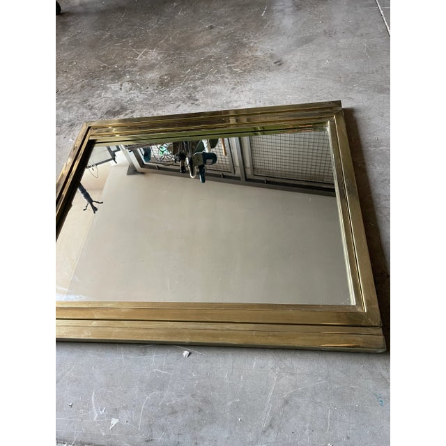 Vintage Italian Brass Mirror, 1970s For Sale - Image 11 of 13