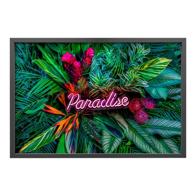 Paradise by Javiera Estrada Print with Black Frame - 48 X 72 For Sale