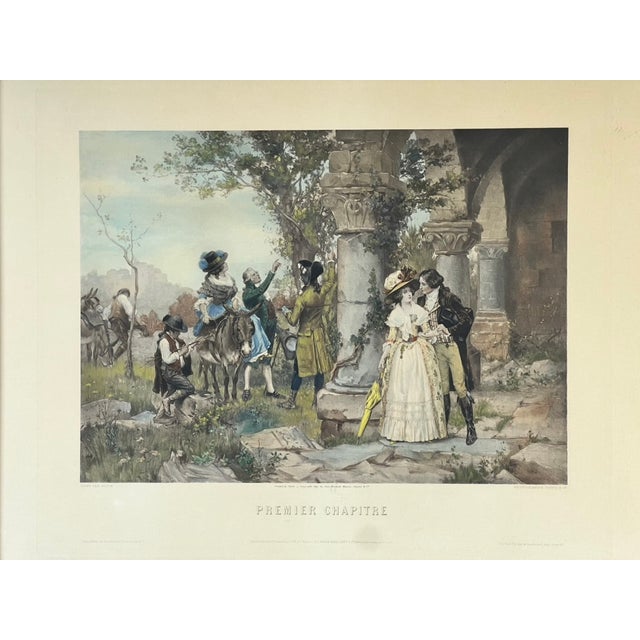 French Antique Goupil Photogravure “Premier Chapitre” After François-Edmond Outin, Paris, 1897 For Sale - Image 3 of 8