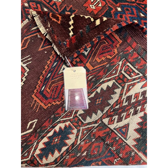 1900s Antique Turkeman Rug For Sale - Image 4 of 5