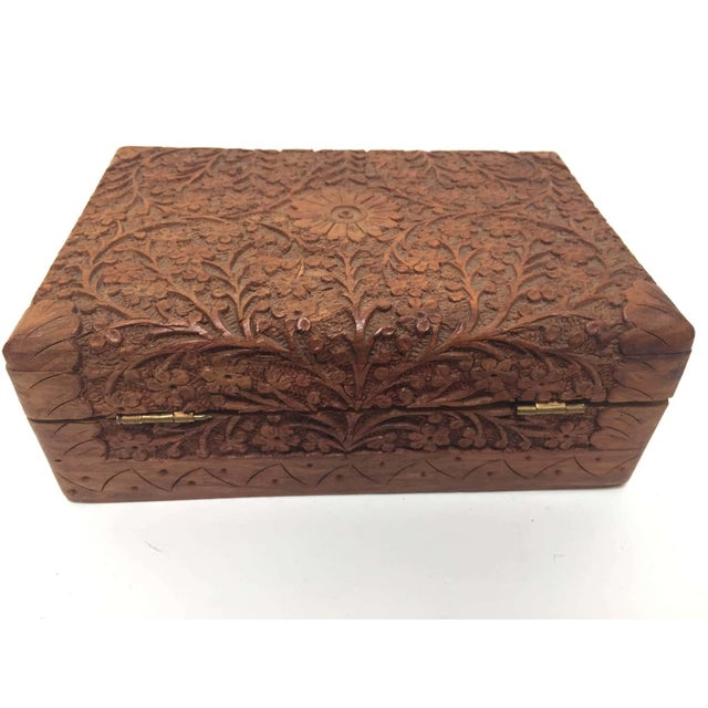 Hand-Carved Sandalwood Jewelry Box by Rajasthani Artist, India For Sale In Palm Springs - Image 6 of 10