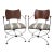 Savonarola Campaign Style Iron / Steel X-Base Chairs Greek Key Upholstery - Pair For Sale