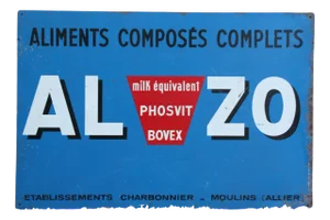 French Blue Metal Wall Sign, 1950s