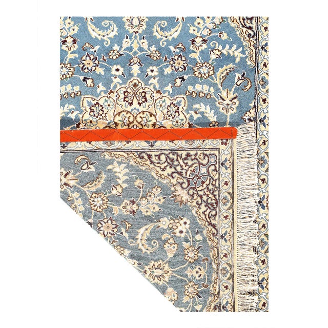 Traditional Pasargad DC Fine Hand Knotted Silk & Wool Nain Rug For Sale - Image 3 of 3