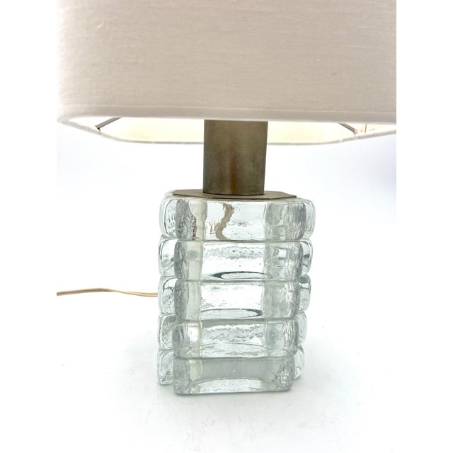 Mid-Century Glass Table Lamp, Italy, 1970s For Sale - Image 3 of 8