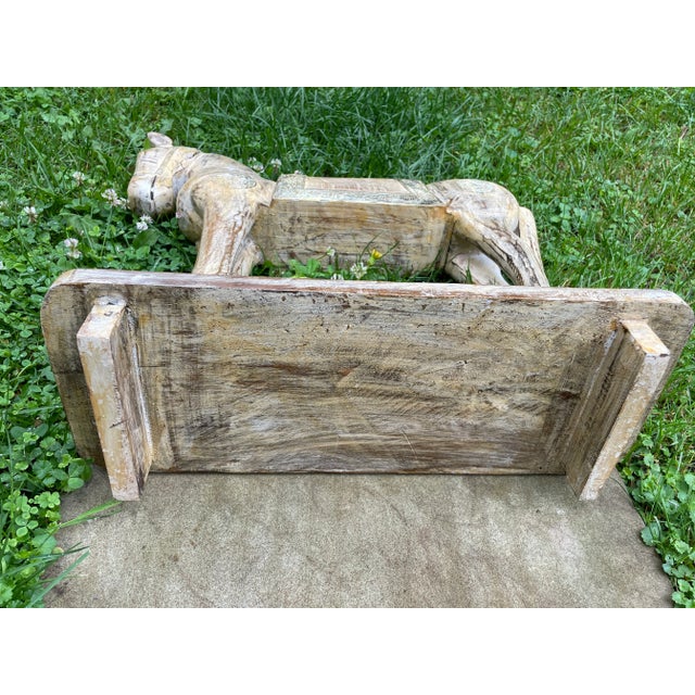 Wood Late 20 Th Century Wooden Carved Horse Statue Sculpture For Sale - Image 7 of 9