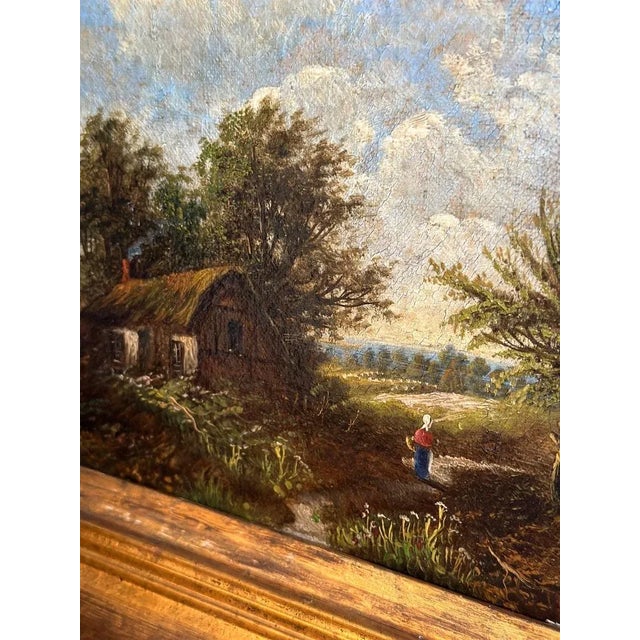 Late 19th Century Original 19th C. Antique Oil Painting, Norwich School Landscape For Sale - Image 5 of 10