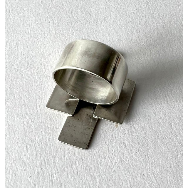 Early Betty Cooke Sterling Silver American Modernist Ring For Sale In Palm Springs - Image 6 of 6