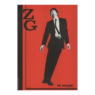 1981 Robert Longo 'ZG Magazine, Jack Goldstein' Contemporary Black & White, Red Offset Lithograph For Sale