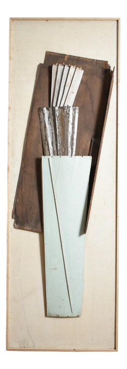 Assembled Wood Pieces Painting Sculpture, 1970s