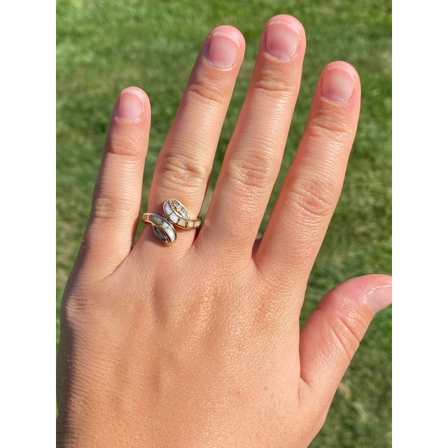 The Conyer: Ladies Signed 14K Yellow Gold Ring set with Gold in Quartz and Diamonds For Sale - Image 9 of 10