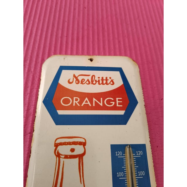 Not Yet Made - Made To Order Premium Vintage Style Nesbitt's Orange Soda Bottle Advertising Thermometer Sign For Sale - Image 5 of 13