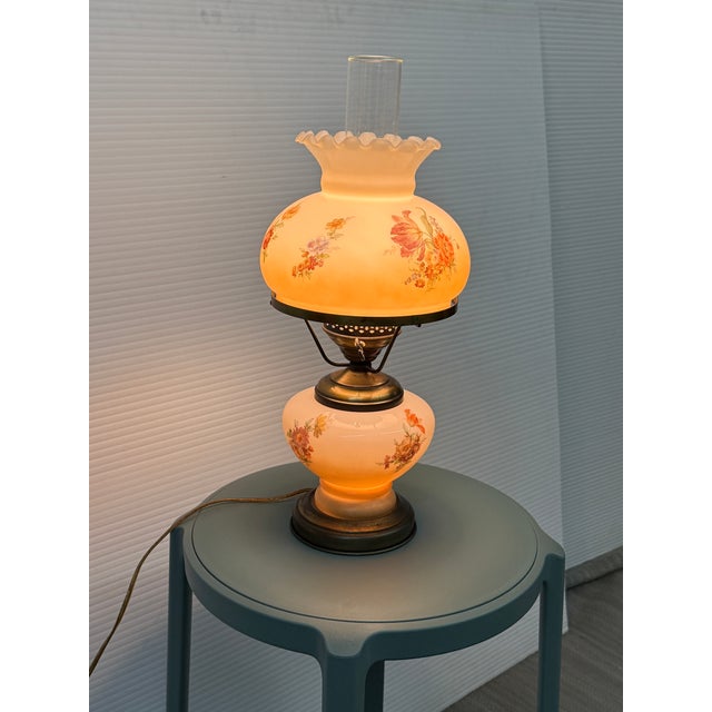 Victorian 1930s Victorian Gone With the Wind Hurricane Table Lamp For Sale - Image 3 of 12