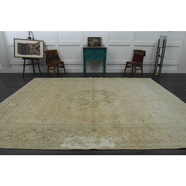 1970s Vintage Persian Handmade Wool Cotton Orange Area Rug For Sale - Image 11 of 11