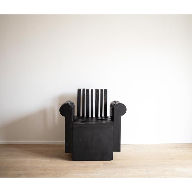 Black outis pine wood armchair by baka studio limited edition dimensions: d 56 x w 80 x h 75 cm materials: pine wood,...